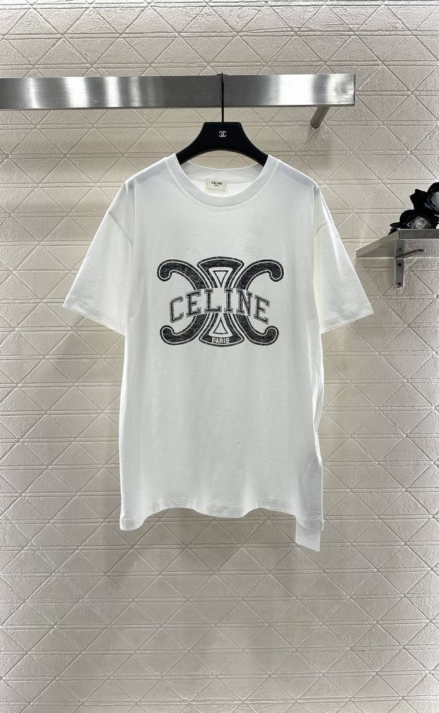 Celin*2025 New Arrivals Round Neck Letter Print Custom Yb Original Cotton Materi