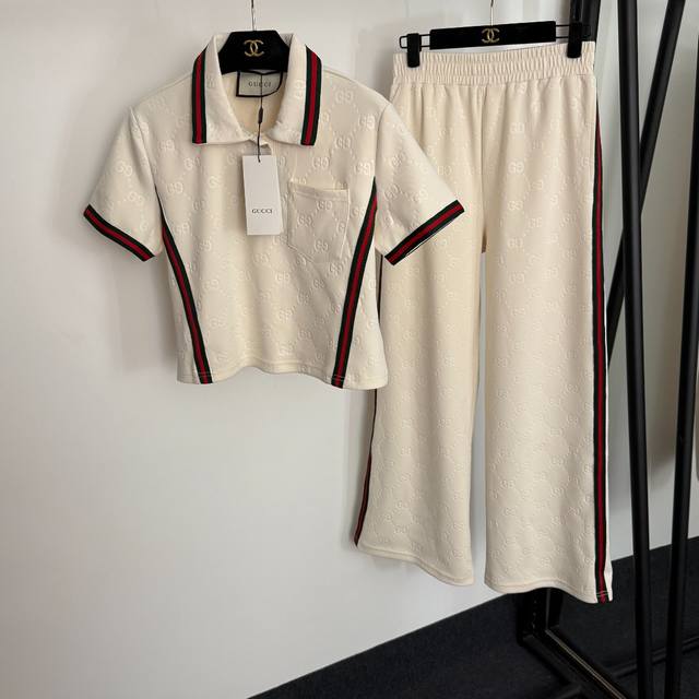 Style No. 20254351 Gucci* newest suit, monogram Gg letter embossed Polo collar s