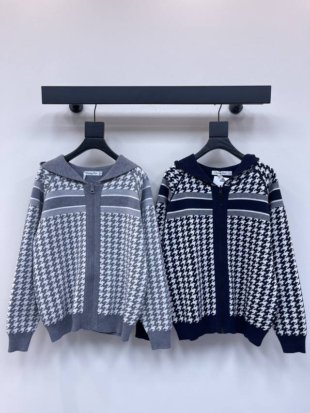 Dio*25 new hooded jacquard double-faced knit cardigan! Custom-made cashmere and