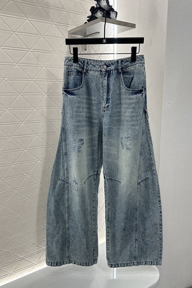 Dio*2025 New Arrival: Loose-Fitted Scimitar Jeans. Custom-Made Yb Twill Cotton D