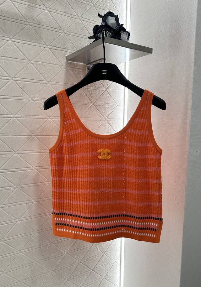 Chane*2025 New Arrival Striped Knit Vest Custom Woven from Yb Wool Yarn, Comfort