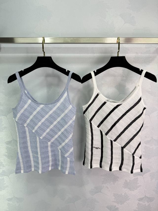 Dio* 2025 Early Fall Collection! Diagonal striped knitted camisole! Woven from c