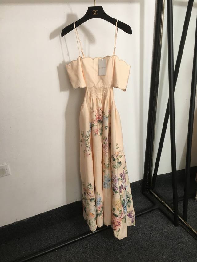 Style No. 4410 Zimmermann new pastoral floral print sexy back-strap halter dress