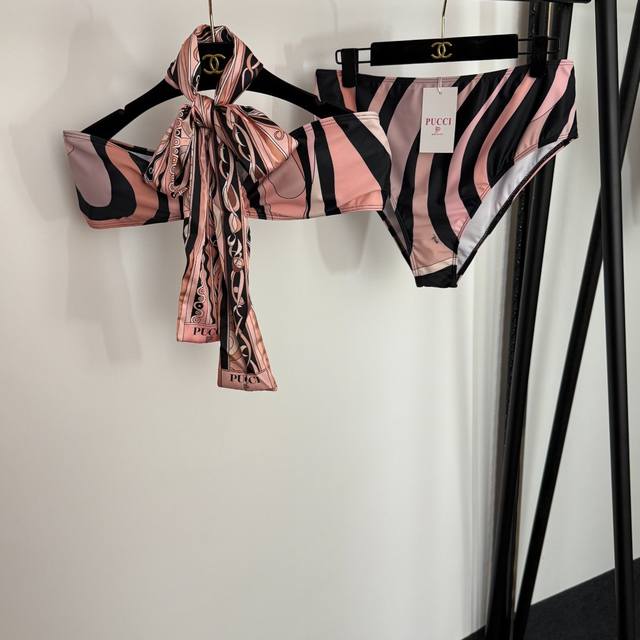 Style No. 20254322 Pucc* new bikini two-piece swimsuit set, color matching strip