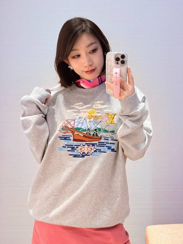 Louisvuitt* Nigo Spring/Summer 2025 collaboration embroidered crewneck sweatshir
