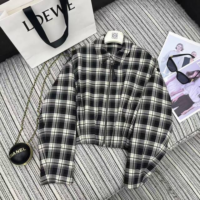 Highly recommended 25th year early autumn series Loe newest plaid lapel jacket c