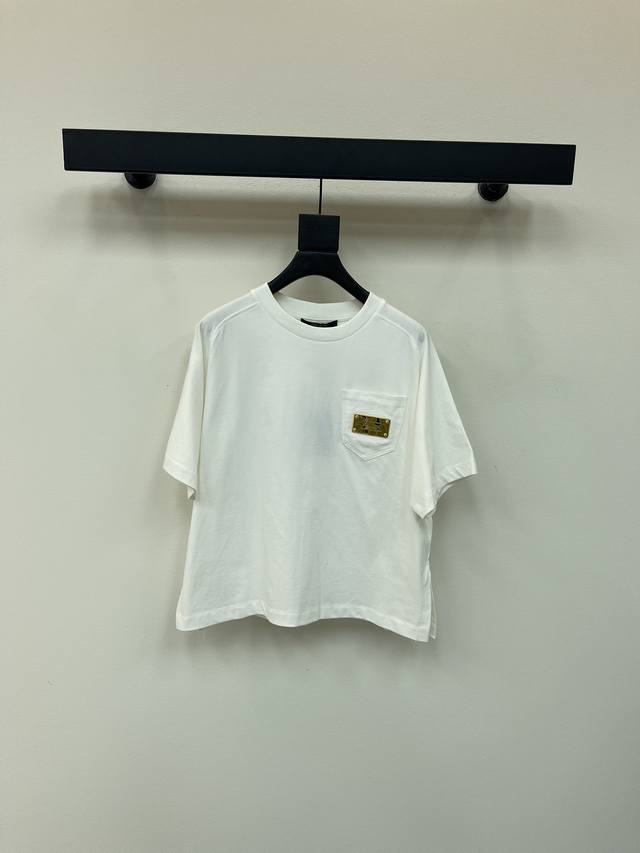 Louis Vuitto*25 new metal logo jacquard pocket short-sleeved T-shirt, customized