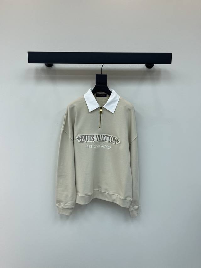 Louis Vuitto*25 Early Fall new model, a lapel, zippered, half-open cardigan swea
