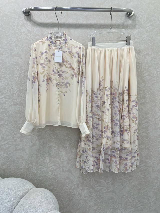 Zimmerman* Zimmerman 25 new lace collar front button top oversized skirt positio
