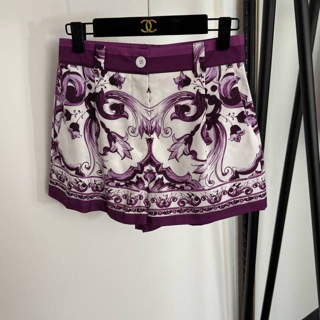 Style No. 20254311 Dg* New retro pattern printed casual shorts, purple, S-Xl, M