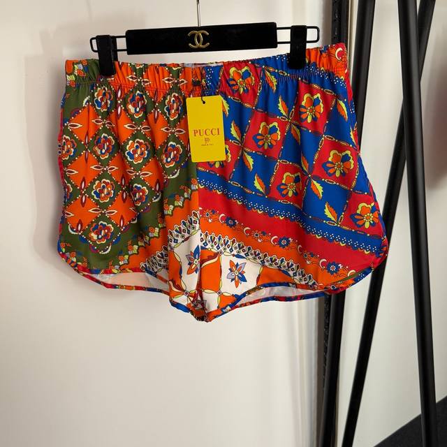Style No. 20254296 Pucc* New ethnic retro colorful pattern printed casual shorts