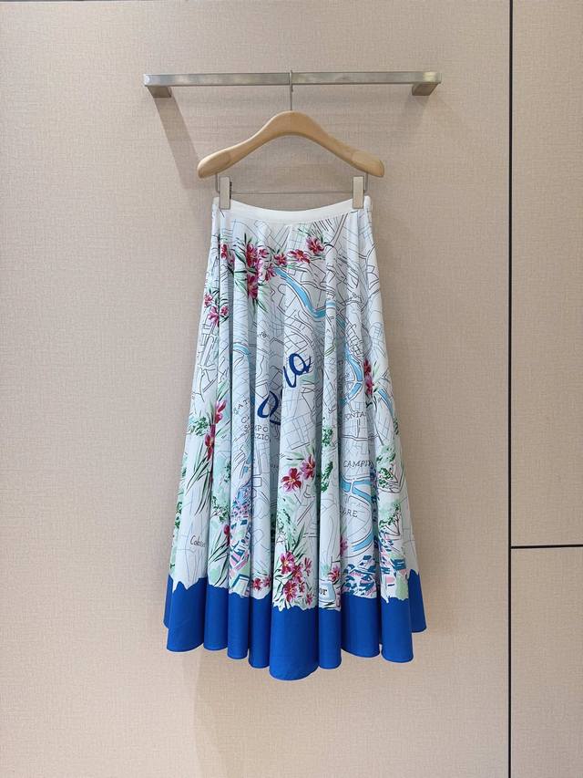 D-brand high-waist printed skirt, new arrival. Made from 100% cotton, this drape
