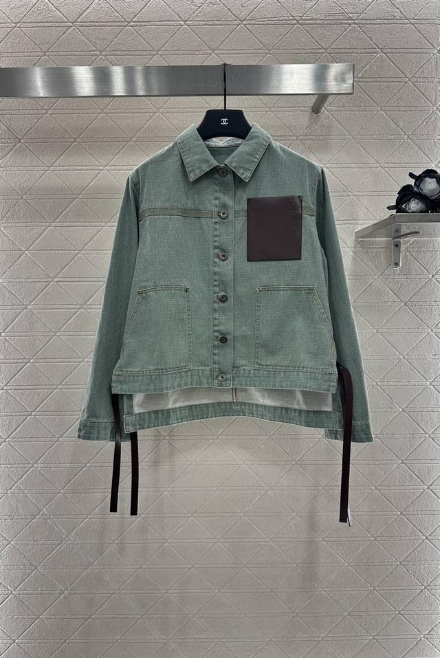 Loew*2025 new arrivals. Retro washed denim jacket and shorts set. Custom Yb twil