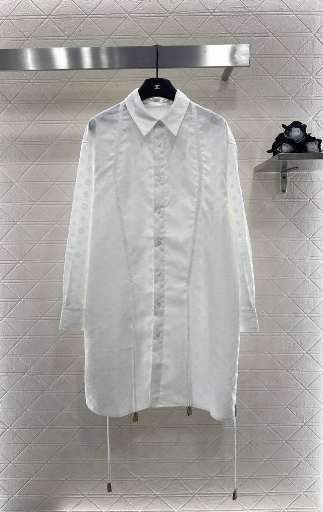Louis Vuitto*2025 New Arrivals Jacquard Drawstring Shirt Dress Custom Made YB Tw