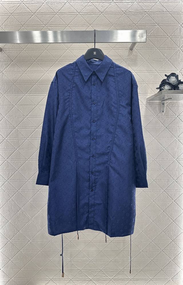 Louis Vuitto*2025 New Arrivals: Jacquard Drawstring Shirt Dress, Custom Made YB