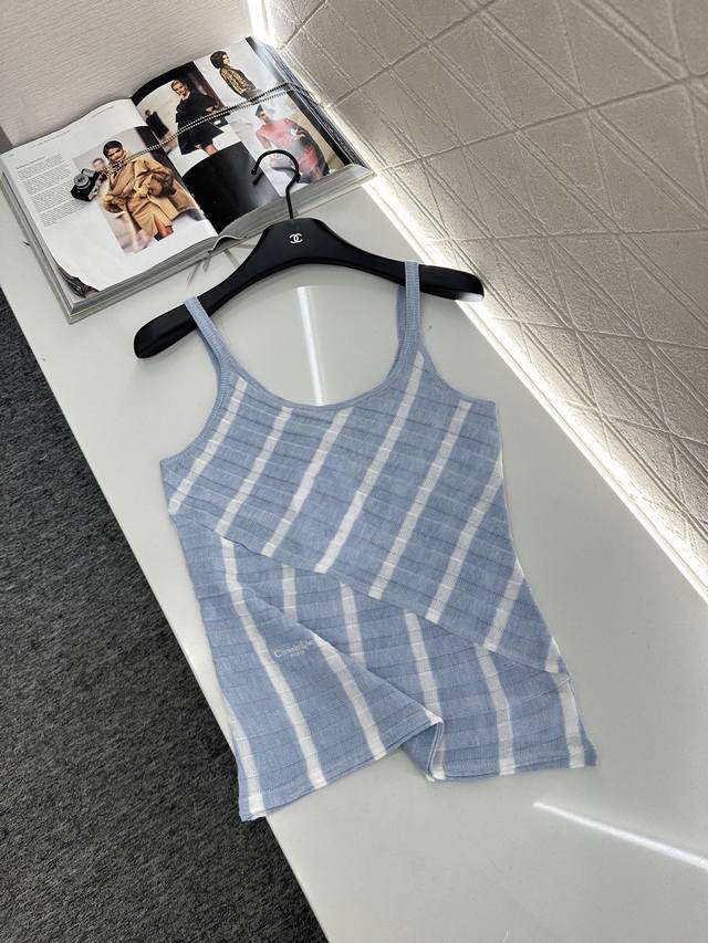 Dio*2025 New Arrival Striped Lettered Knitted Suspenders Custom Yb Linen Yarn Wo