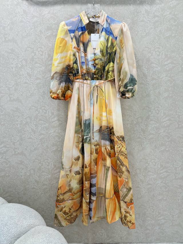 sleeves. Includes a custom-made belt with elastic waist. Oversized hem. Made wit
