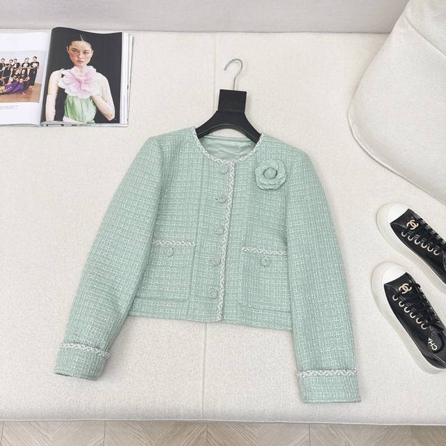 Exclusive! C's latest mint green woven jacket. This light mint green is truly cl
