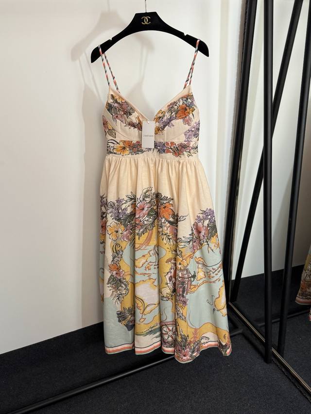 Style No. 20254286 Zimmermann new cartoon color flower print temperament waist s
