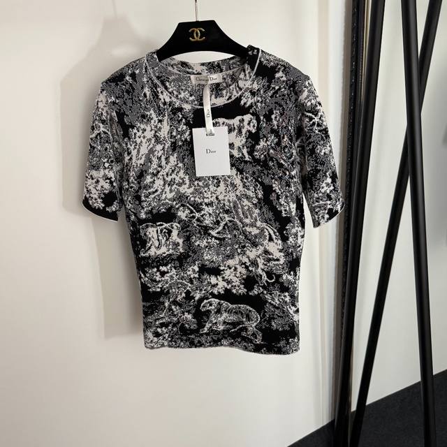 Style No. 20254263 Dio* newest all-over animal forest pattern short-sleeved knit