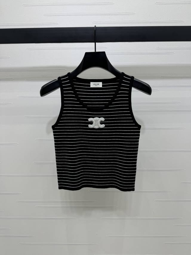 New, original, high-quality Celin* 2025 Early Fall collection! Striped crewneck