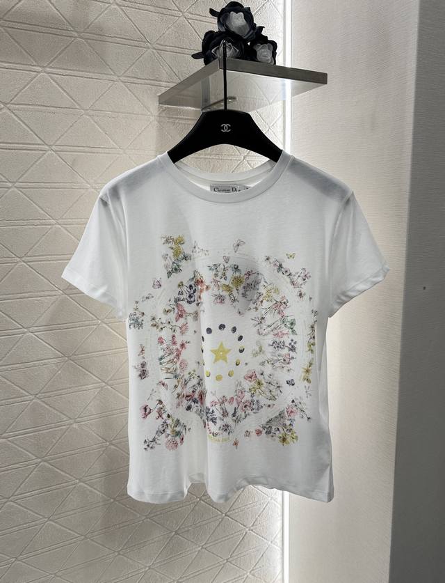 Dio*2025 New Arrivals Round-neck Print Custom Yb Linen Cotton Material: High-Qua