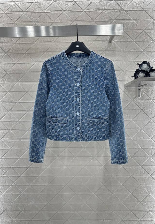 Gucc*2025 New Arrivals: Jacquard Denim Jacket and Pants Set. Custom Yb twill cot