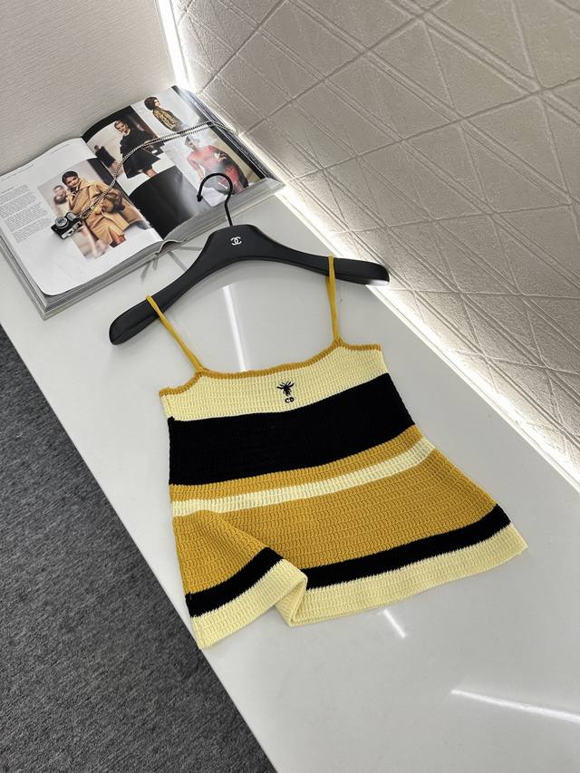 Dio*2025 New Arrival. This knitted camisole is custom-woven from Yb silk-wool ya