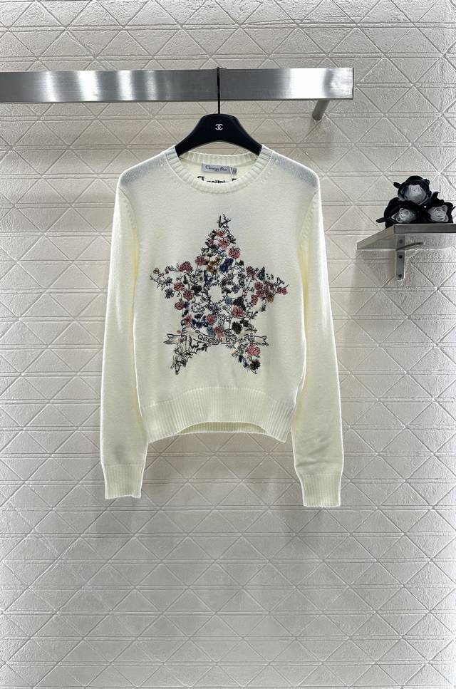 Dio*2025 New Arrival Round-Neck Embroidered Pullover Sweater Custom-Made with Yb