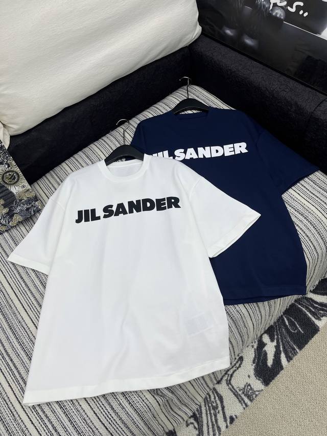 Hot-selling, in-stock, original Jil Sande* | 25 new classic letter print short-s
