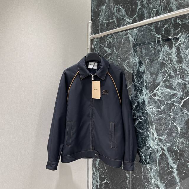 Miu 25 early autumn new drop shoulder loose jacket with three-dimensional letter