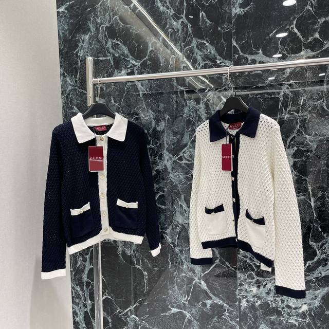 G home 25 early autumn new contrast color binding knitted cardigan all over the