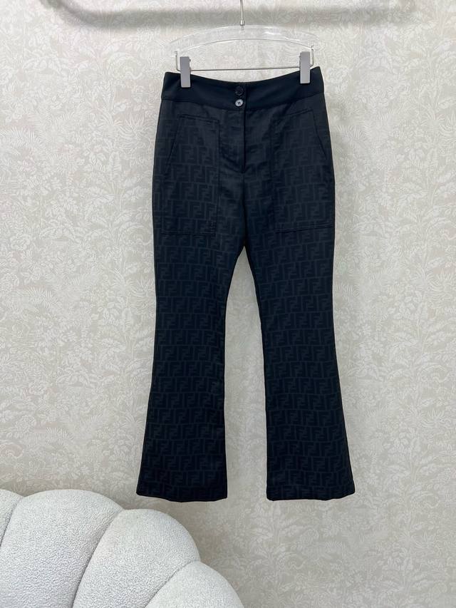 Fend*25 new style waistband contrast color small straight leg slightly flared tr