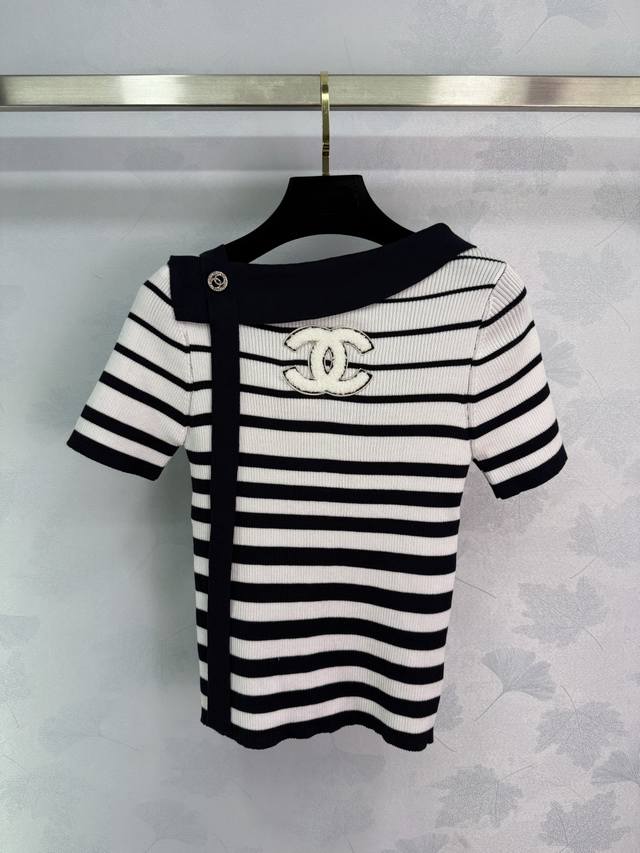 Ch* 2025 Early Fall Collection! Ribbon-knitted short-sleeve top! Custom-made woo