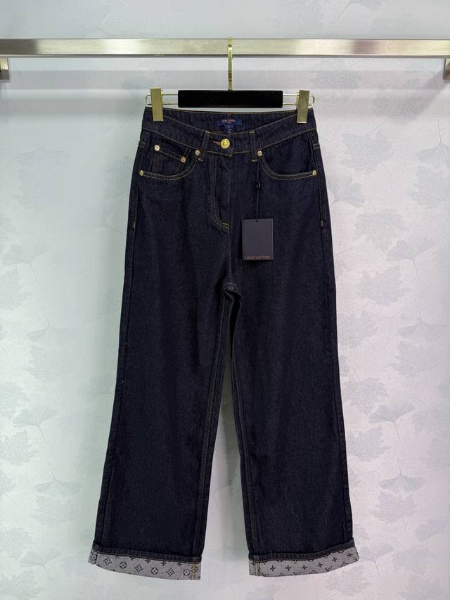 Louis Vuitt*N 25Fw Early Fall New Cuffed Denim Straight-Leg Jeans | Exclusively