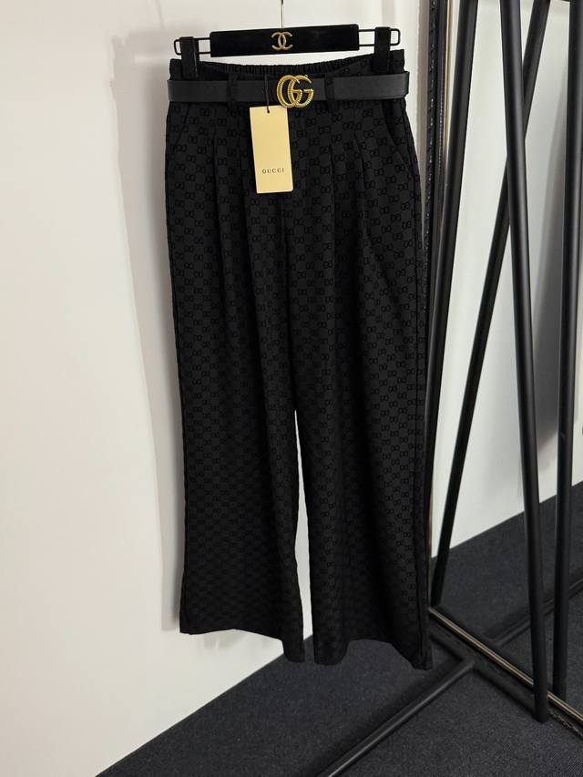 Style No. 20254252 Gucc* new monogram Gg flocked letter high waist wide leg trou