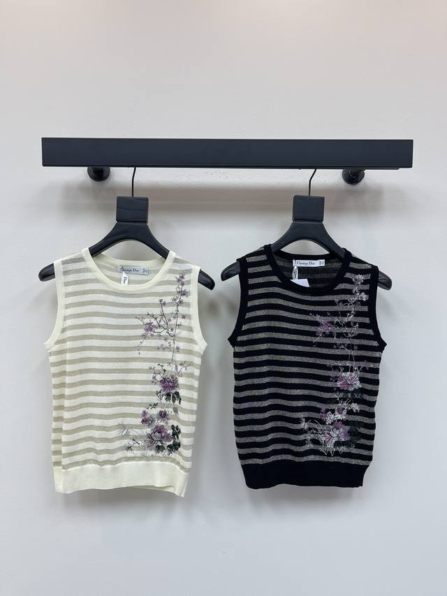 Dio*25 new striped knitted vest! Custom-woven linen yarn, delicate texture, soft