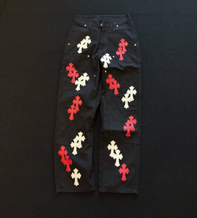 Style number: D359 Cool Chromehearts timber contrasting leather overalls Color B