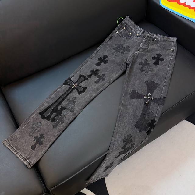 Washed Black Style No.: D348Chrome Hearts X Sexrecords Chrome Metal Leather Cros