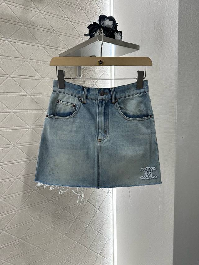Celim*2025 New Arrivals Short-sleeved shirt and denim skirt set, custom-made wit