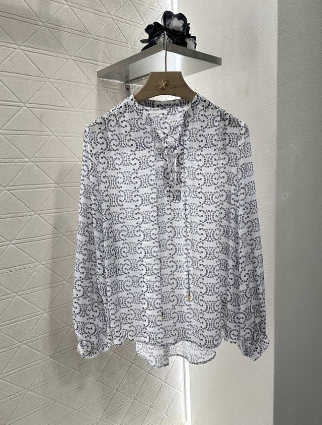 Celin*2025 New Arrival. Custom-made reactive printed silk shirt. Imported from Y