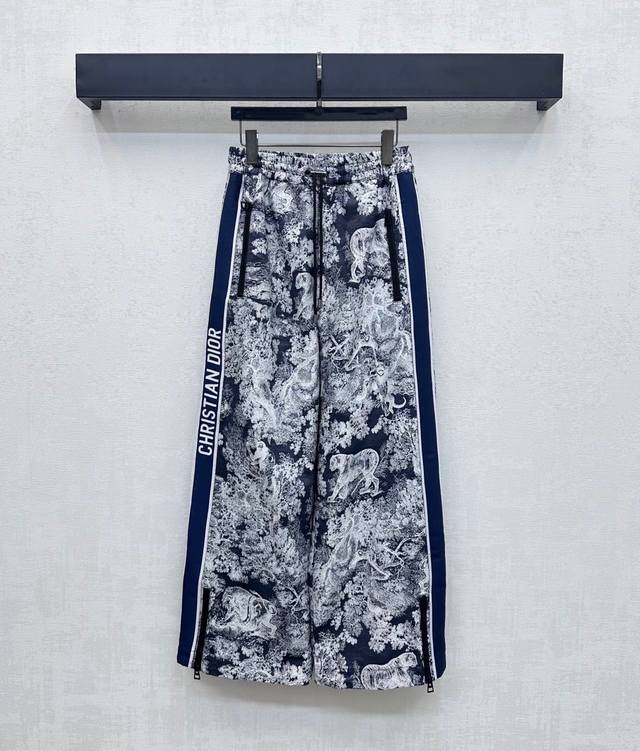 Dio*2025 New Arrival Jacquard Webbing Wide-Leg Trousers Custom-Made YB Imported