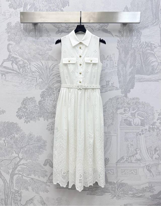 Skf*2025 New Arrival: Custom hollow embroidered vest dress. Made of imported YB