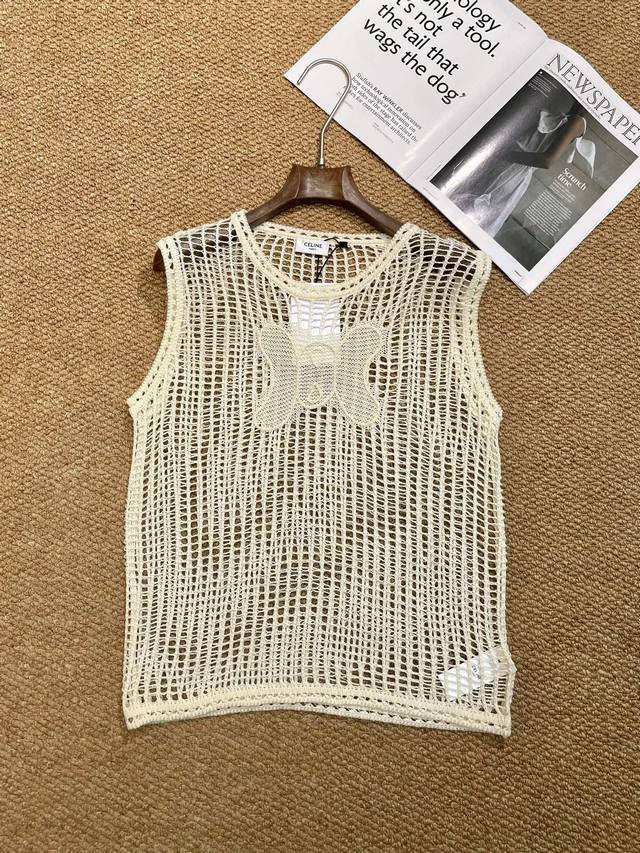 Celine's new knitted vest, with a retro yet sophisticated twist, pairs perfectly