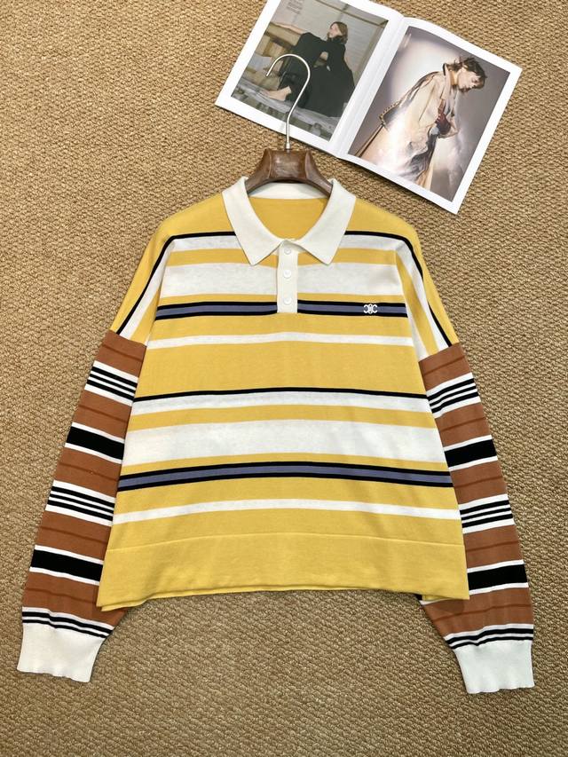 Celine's new knitted polo shirt, made of soft, anti-pilling fabric, machine wash