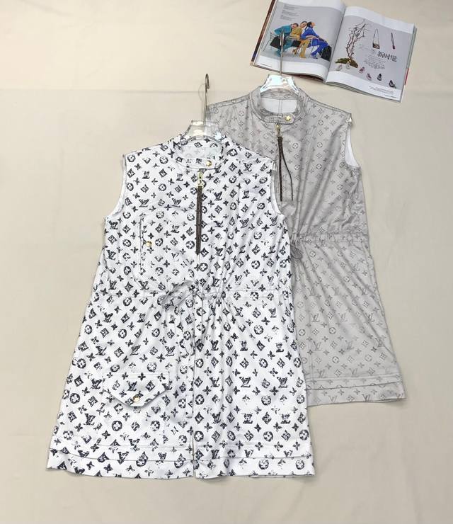 L home sleeveless dress Monogr1W permeable printing high-end atmosphere full of