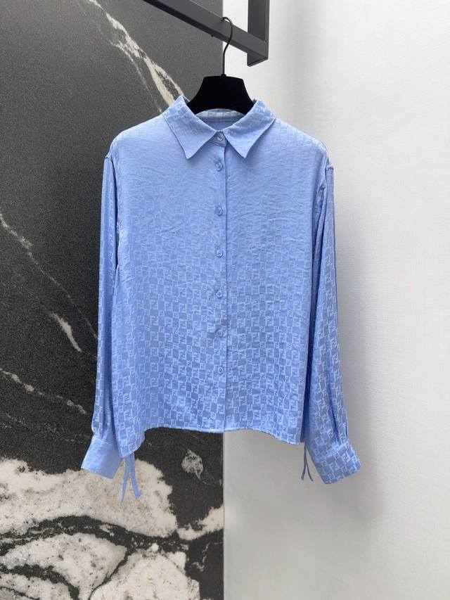 Dark Jacquard Shirt with Adjustable Pleats on Both Sides. H-Shaped Cut for a Sli