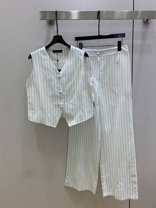 Highly recommended Lp*2025 spring and summer new sleeveless striped trousers sui