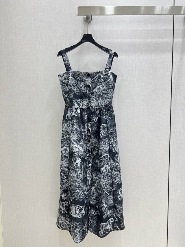 Highly recommend Dio*2025 spring and summer new printed suspender dress, the lat