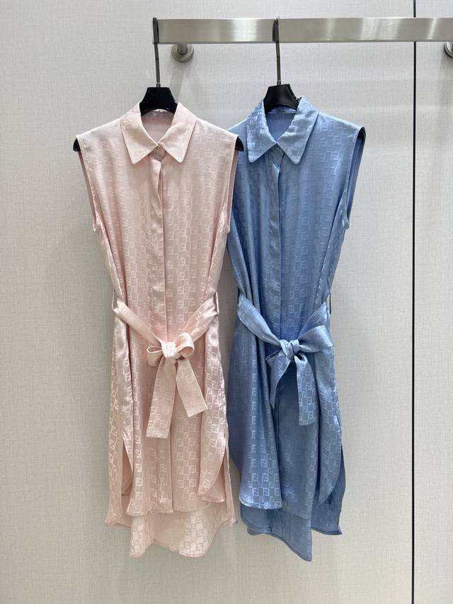 Highly recommend Fen*'s new 2025 Spring/Summer sleeveless lapel belted dress. Th